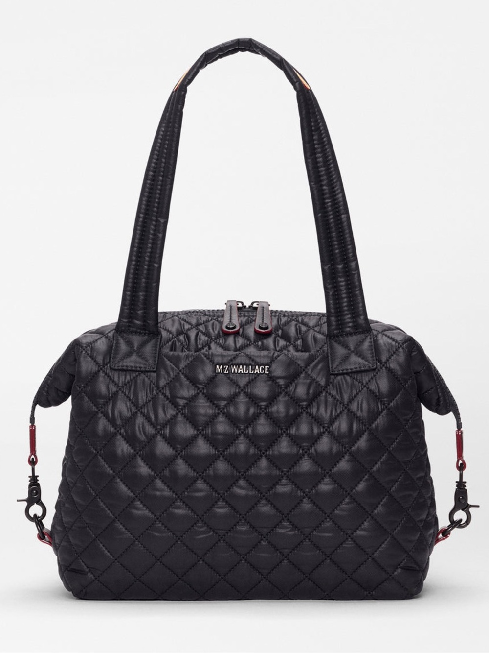MZ Wallace Black Quilted Black Sutton Deluxe Tote Bag Crossbody & Top Handle